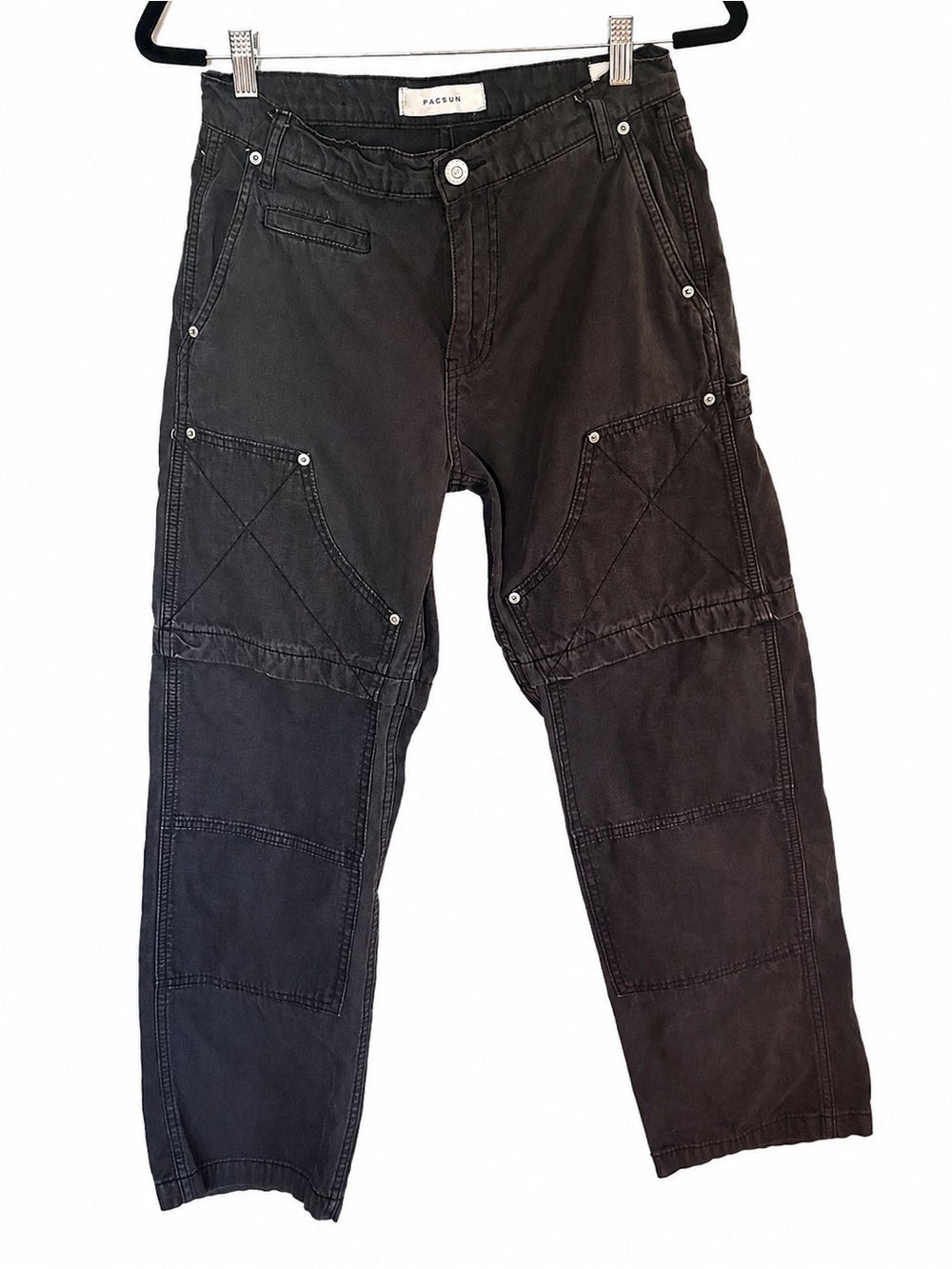 PacSun Black Utility Cargo Pants with Reinforced Panels size 28 x 30